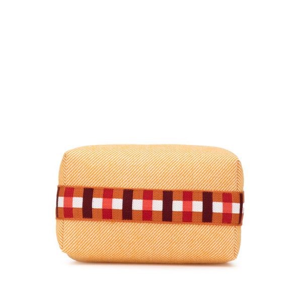 エルメス ブリッドアブラックPM ハンドバッグ オレンジ ブラウン キャンバス レディース HERMES 【中古】