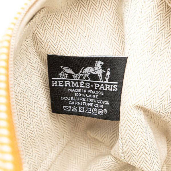 エルメス ブリッドアブラックPM ハンドバッグ オレンジ ブラウン キャンバス レディース HERMES 【中古】