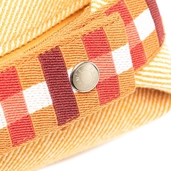 エルメス ブリッドアブラックPM ハンドバッグ オレンジ ブラウン キャンバス レディース HERMES 【中古】