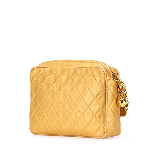 シャネル マトラッセ ココマーク ココボール チェーンショルダーバッグ ゴールド ラムスキン レディース CHANEL 【中古】