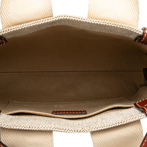 クロエ ウッディ スモール ハンドバッグ ショルダーバッグ 2WAY ベージュ ブラウン キャンバス レザー レディース Chloe 【中古】