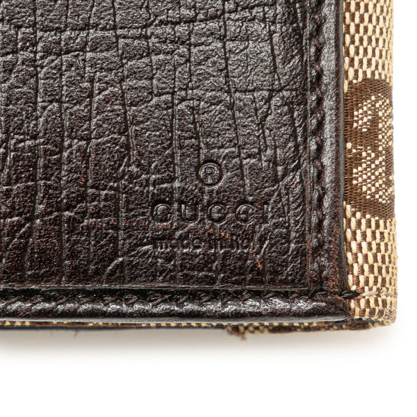 グッチ GGキャンバス ホースビット シェリー 二つ折り財布 コンパクトウォレット 138031 ブラウン キャンバス レザー レディース GUCCI 【中古】