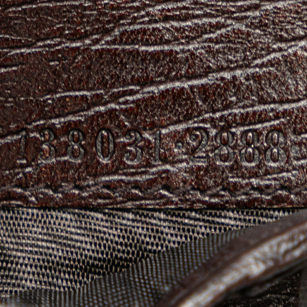 グッチ GGキャンバス ホースビット シェリー 二つ折り財布 コンパクトウォレット 138031 ブラウン キャンバス レザー レディース GUCCI 【中古】