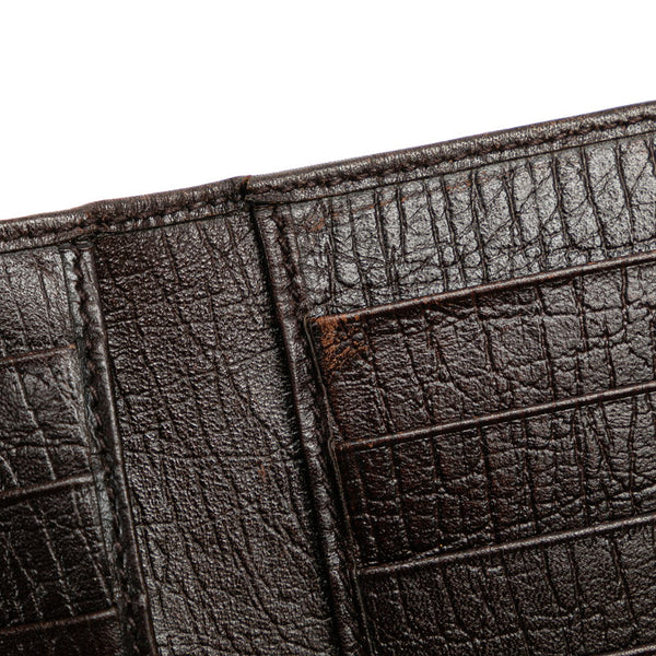 グッチ GGキャンバス ホースビット シェリー 二つ折り財布 コンパクトウォレット 138031 ブラウン キャンバス レザー レディース GUCCI 【中古】