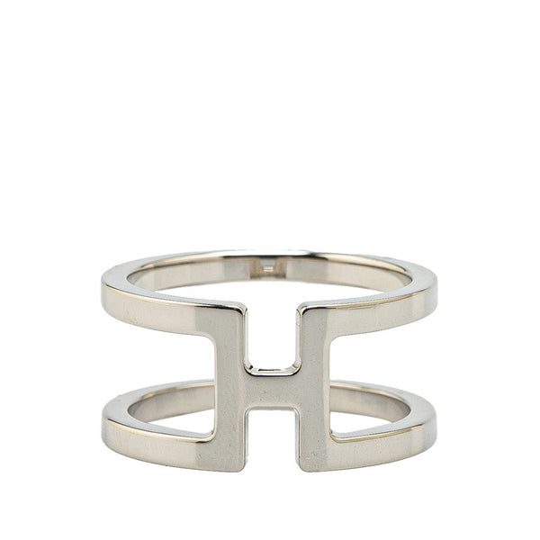 エルメス H アン ロン スカーフリング シルバー メタル レディース HERMES 【中古】
