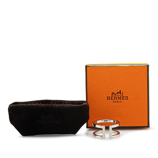 エルメス H アン ロン スカーフリング シルバー メタル レディース HERMES 【中古】