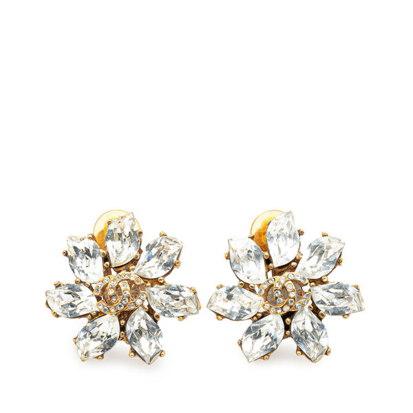 シャネル ココマーク ビジュー ラインストーン イヤリング ゴールド メッキ レディース CHANEL 【中古】