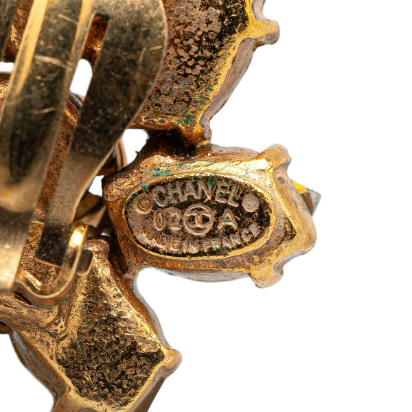 シャネル ココマーク ビジュー ラインストーン イヤリング ゴールド メッキ レディース CHANEL 【中古】