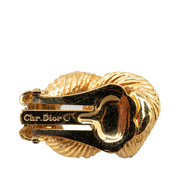 ディオール ラインストーン ツイスト イヤリング ゴールド メッキ レディース Dior 【中古】