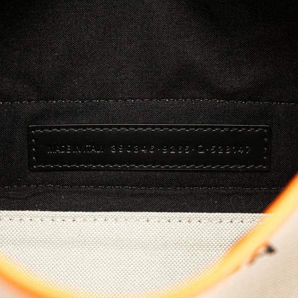 バレンシアガ ネイビーカバス XS ハンドバッグ ショルダーバッグ 2WAY 390346 ベージュ オレンジ キャンバス レザー レディース BALENCIAGA 【中古】