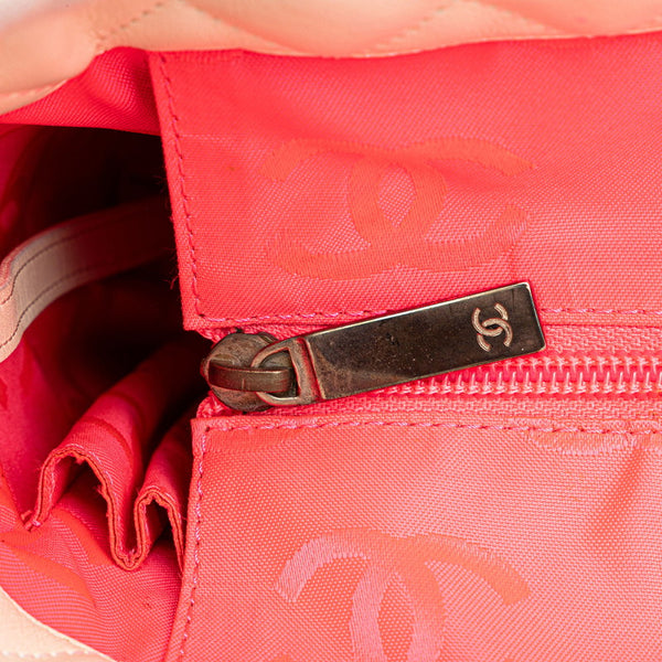 シャネル カンボンライン ココマーク ハンドバッグ トートバッグ ホワイト ブラック レザー レディース CHANEL 【中古】