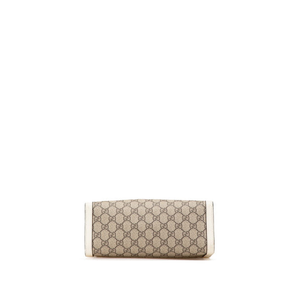 グッチ GGスプリーム パドロック チェーン ショルダーバッグ 498156 ベージュ ホワイト レザー PVC レディース GUCCI 【中古】