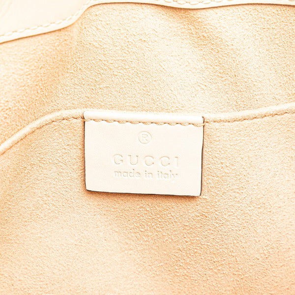 グッチ GGスプリーム パドロック チェーン ショルダーバッグ 498156 ベージュ ホワイト レザー PVC レディース GUCCI 【中古】