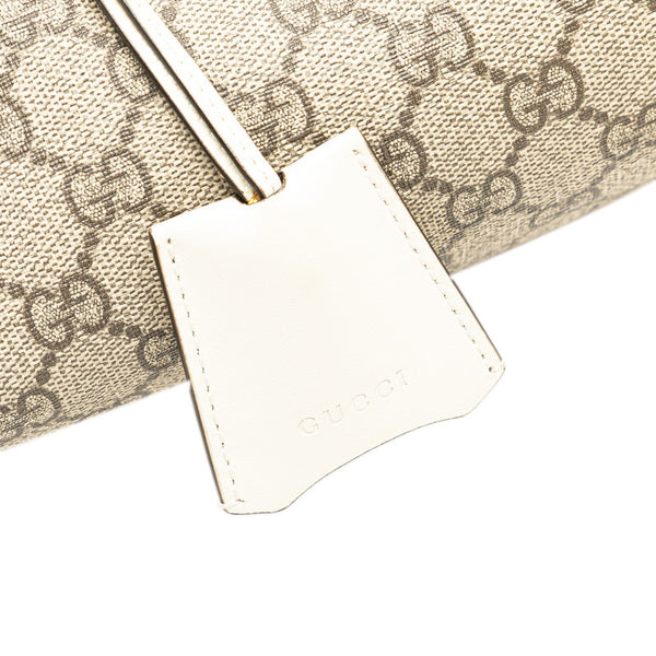 グッチ GGスプリーム パドロック チェーン ショルダーバッグ 498156 ベージュ ホワイト レザー PVC レディース GUCCI 【中古】