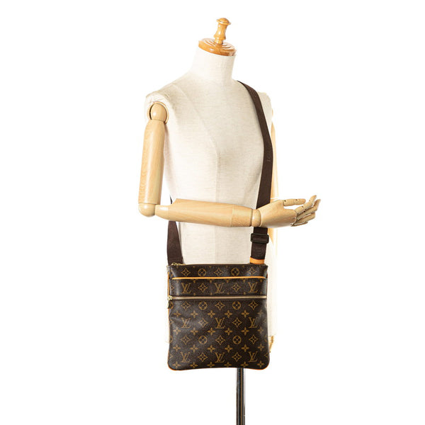 ルイ ヴィトン モノグラム ポシェット ヴァルミー ショルダーバッグ M40524 ブラウン PVC レザー レディース LOUIS VUITTON 【中古】