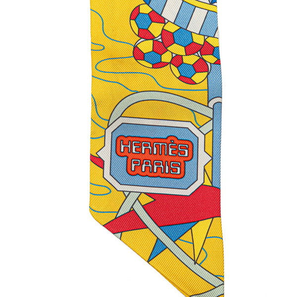 エルメス ツイリー ODYSSEY オデッセイ スカーフ イエロー マルチカラー シルク レディース HERMES 【中古】