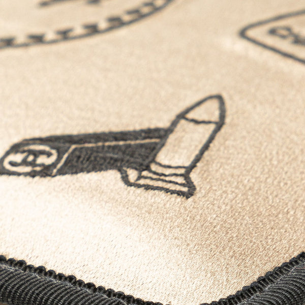 シャネル コスメ柄 ポーチ ベージュ サテン レディース CHANEL 【中古】