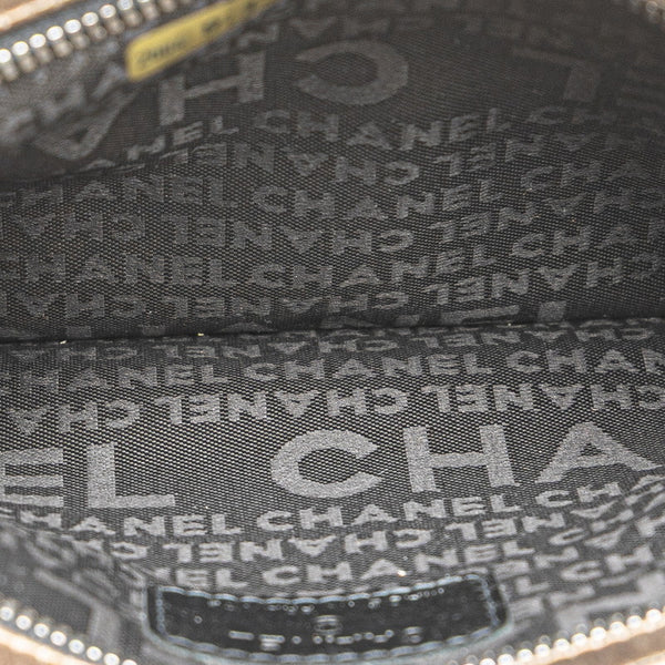 シャネル コスメ柄 ポーチ ベージュ サテン レディース CHANEL 【中古】