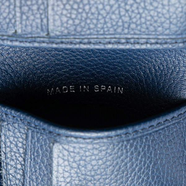 シャネル ココマーク 二つ折り財布 ブルー レザー レディース CHANEL 【中古】