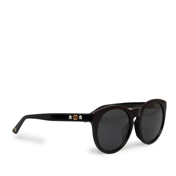 グッチ インターロッキングG スターラインストーン サングラス GG0345SA ブラック ワインレッド プラスチック レディース GUCCI 【中古】