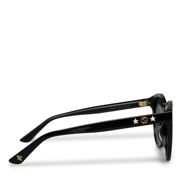 グッチ インターロッキングG スターラインストーン サングラス GG0345SA ブラック ワインレッド プラスチック レディース GUCCI 【中古】