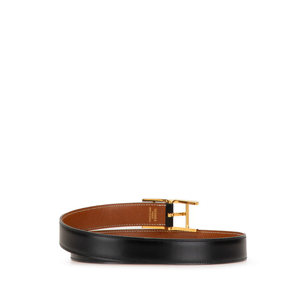 エルメス アピ3 ベルト サイズ：85 ブラック ブラウン ボックスカーフ クシュベル レディース HERMES 【中古】
