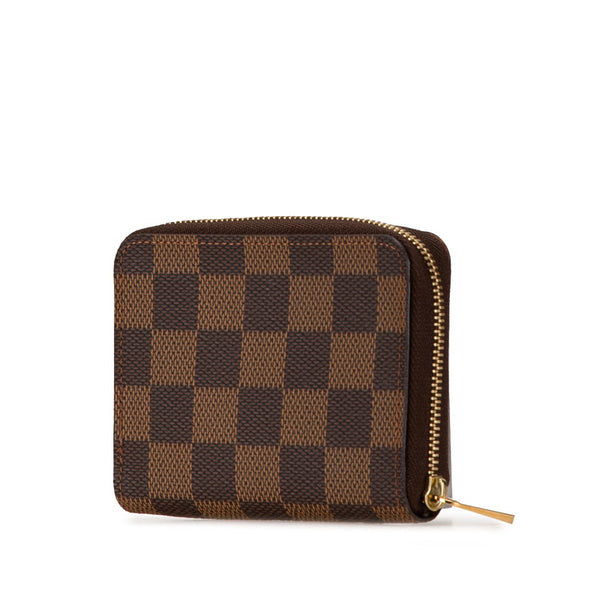 ルイ ヴィトン ダミエ ジッピーコインパース コインケース N63070 ブラウン PVC レザー レディース LOUIS VUITTON 【中古】
