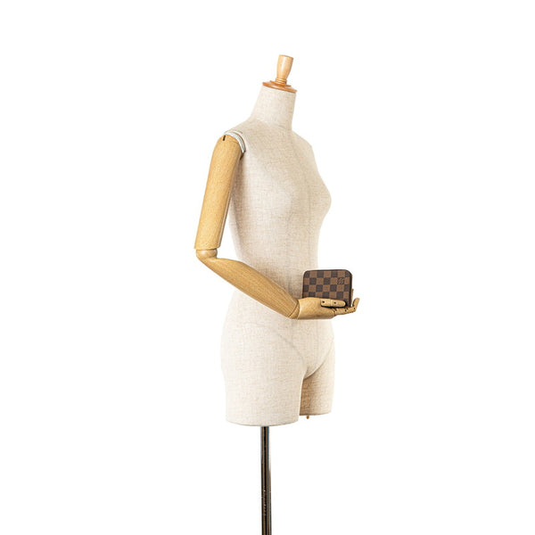 ルイ ヴィトン ダミエ ジッピーコインパース コインケース N63070 ブラウン PVC レザー レディース LOUIS VUITTON 【中古】