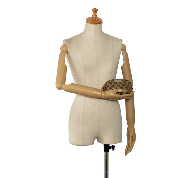 グッチ GGキャンバス バンブー ポーチ 246174 ベージュ ゴールド キャンバス レザー レディース GUCCI 【中古】