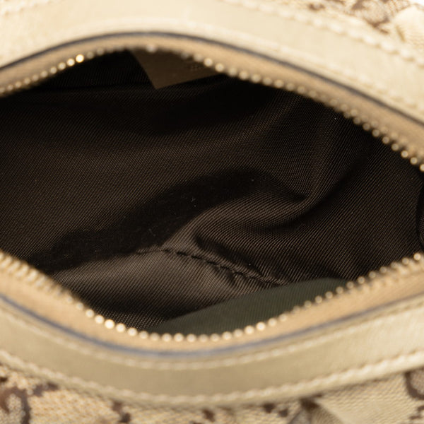 グッチ GGキャンバス バンブー ポーチ 246174 ベージュ ゴールド キャンバス レザー レディース GUCCI 【中古】