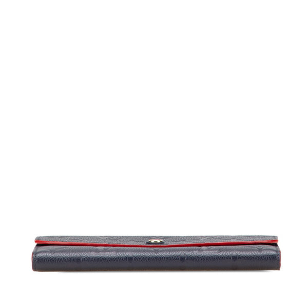 ルイ ヴィトン モノグラム アンプラント ポルトフォイユ エミリー 長財布 M69417 マリーヌルージュ ネイビー レザー レディース LOUIS VUITTON 【中古】