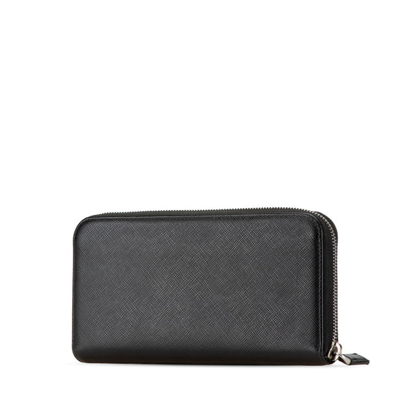 プラダ 長財布 ラウンドファスナー ブラック レザー レディース PRADA 【中古】