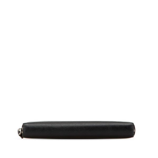 プラダ 長財布 ラウンドファスナー ブラック レザー レディース PRADA 【中古】