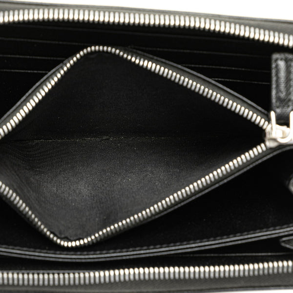 プラダ 長財布 ラウンドファスナー ブラック レザー レディース PRADA 【中古】