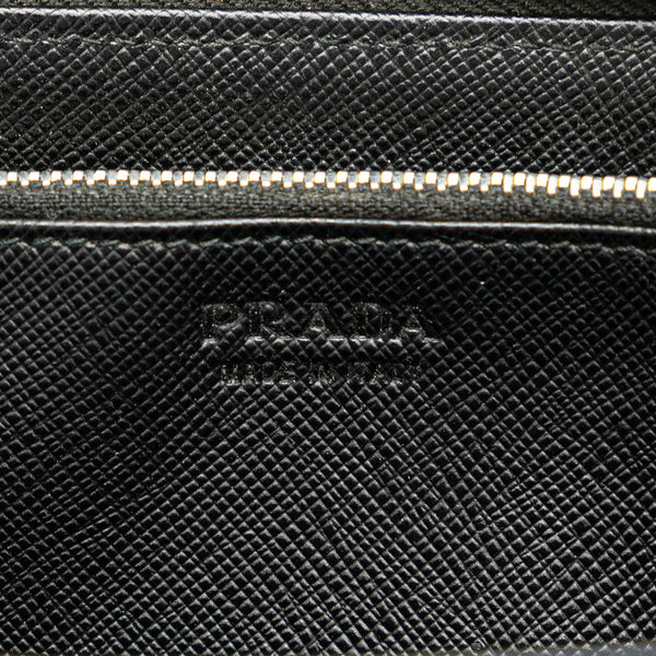 プラダ 長財布 ラウンドファスナー ブラック レザー レディース PRADA 【中古】