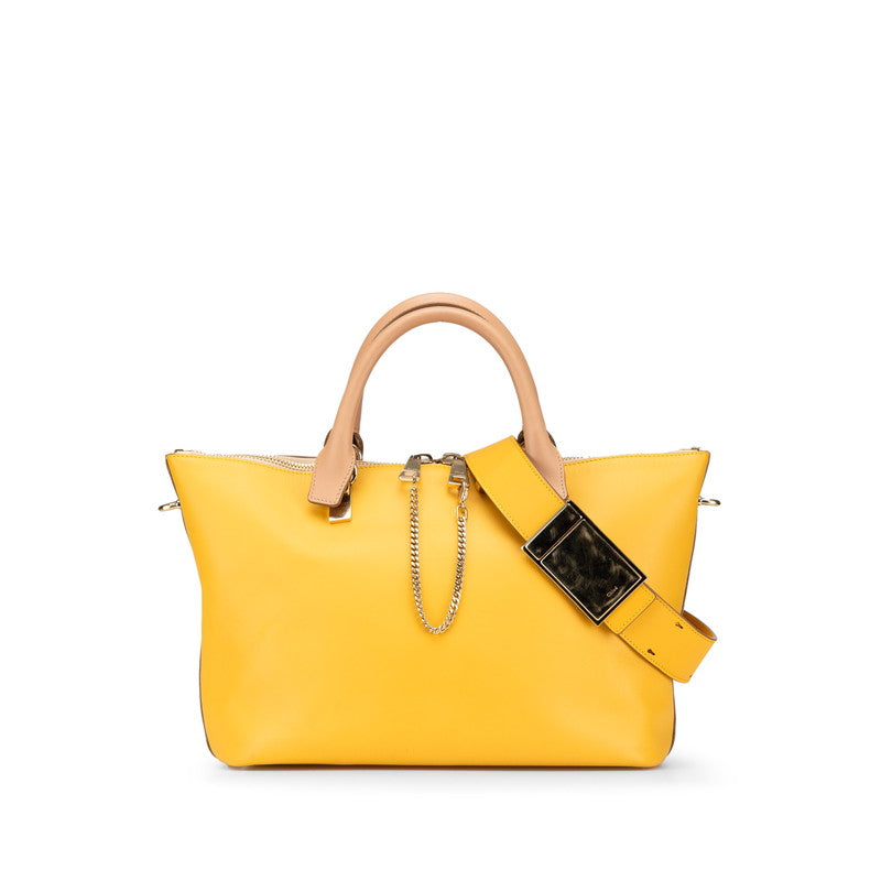 クロエ ベイリー ハンドバッグ ショルダーバッグ 2WAY ベージュ イエロー レザー レディース Chloe 【中古】