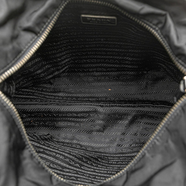 プラダ 三角ロゴプレート ハンドバッグ ショルダーバッグ 2WAY BN1066 ブラック ナイロン レザー レディース PRADA 【中古】