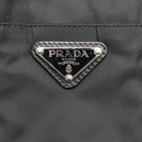 プラダ 三角ロゴプレート ハンドバッグ ショルダーバッグ 2WAY BN1066 ブラック ナイロン レザー レディース PRADA 【中古】