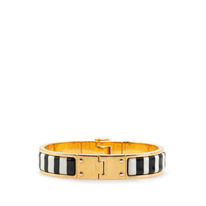 エルメス シャルニエールPM 七宝焼き 馬 バングル ゴールド ホワイト ブラック メッキ レディース HERMES 【中古】