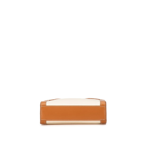 セリーヌ ミニ バーティカル カバ ハンドバッグ ショルダーバッグ 2WAY ナチュラル タン キャンバス カーフ レディース CELINE 【中古】