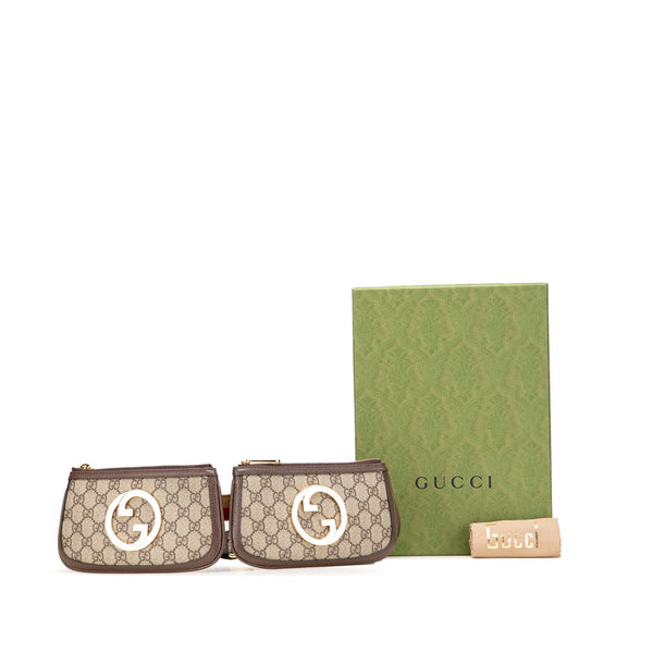 グッチ GGスプリーム ブロンディ ウエストバッグ ボディバッグ 702614 ベージュ ブラウン PVC レザー レディース GUCCI 【中古】