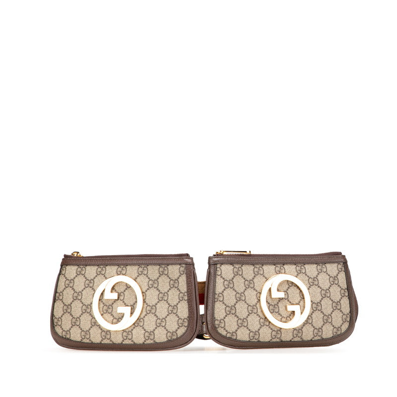 グッチ GGスプリーム ブロンディ ウエストバッグ ボディバッグ 702614 ベージュ ブラウン PVC レザー レディース GUCCI 【中古】