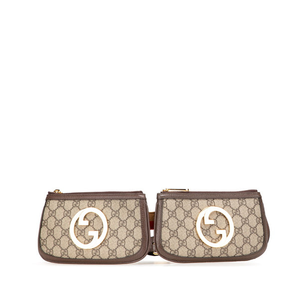 グッチ GGスプリーム ブロンディ ウエストバッグ ボディバッグ 702614 ベージュ ブラウン PVC レザー レディース GUCCI 【中古】