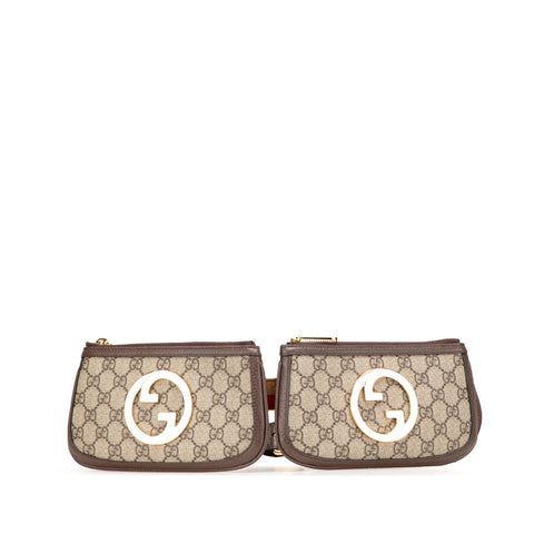グッチ GGスプリーム ブロンディ ウエストバッグ ボディバッグ 702614 ベージュ ブラウン PVC レザー レディース GUCCI 【中古】