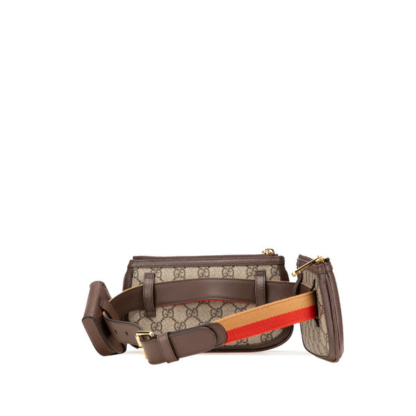 グッチ GGスプリーム ブロンディ ウエストバッグ ボディバッグ 702614 ベージュ ブラウン PVC レザー レディース GUCCI 【中古】