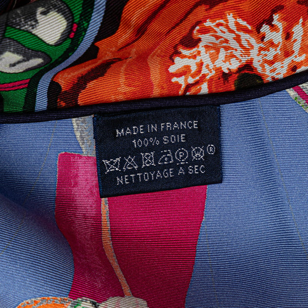 エルメス カレ トライアングル KACHINAS カチナ インディアンの守り神 民族 スカーフ ネイビー ピンク マルチカラー シルク レディース HERMES 【中古】