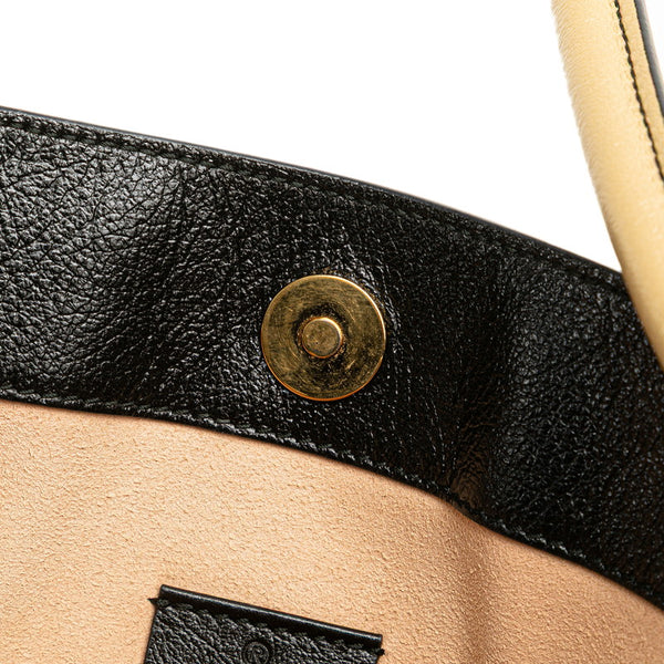 グッチ ズゥミ ホースビット バイカラー トートバッグ ショルダーバッグ 576463 ブラック グレージュ レザー レディース GUCCI 【中古】