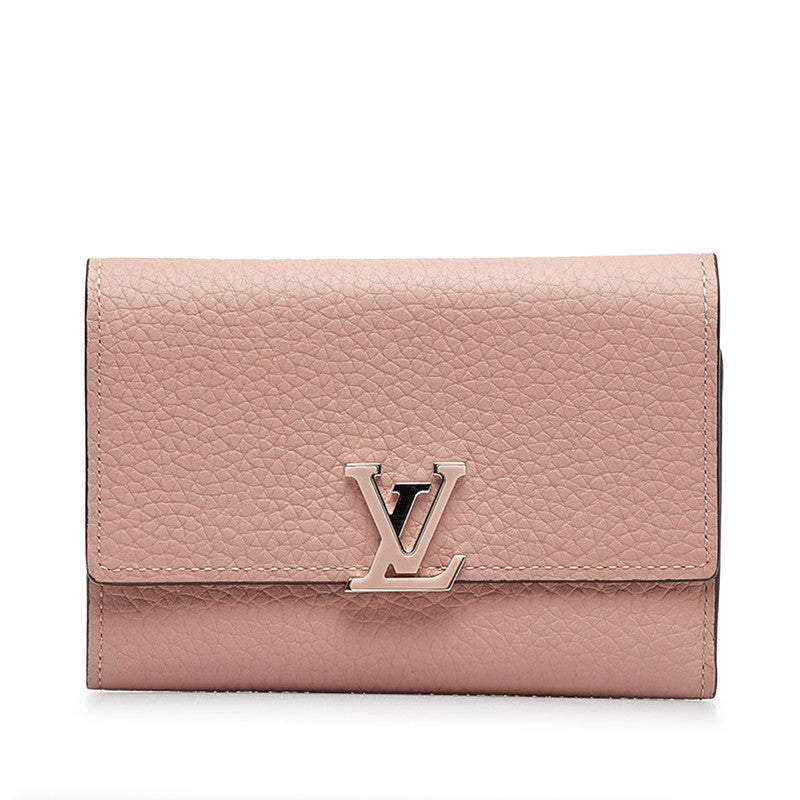 ルイ ヴィトン ポルトフォイユ カプシーヌ コンパクト 三つ折り財布 M62156 ピンク トリヨンレザー レディース LOUIS VUITTON 【中古】