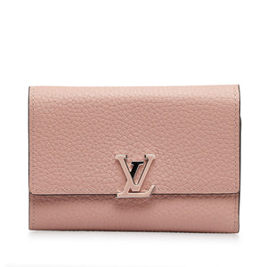 ルイ ヴィトン ポルトフォイユ カプシーヌ コンパクト 三つ折り財布 M62156 ピンク トリヨンレザー レディース LOUIS VUITTON 【中古】