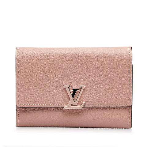 ルイ ヴィトン ポルトフォイユ カプシーヌ コンパクト 三つ折り財布 M62156 ピンク トリヨンレザー レディース LOUIS VUITTON 【中古】